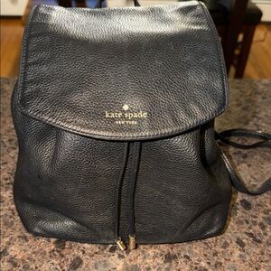 Kate Spade Black Textured Backpack